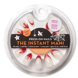 Olive & June Instant Mani Medium Almond Press-On Nails, Vampire French